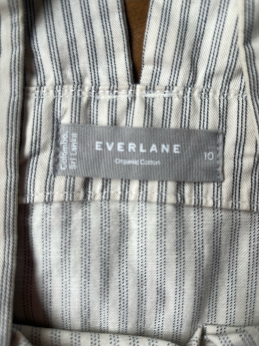 Everlane Striped Cotton Blend Overalls/Jumpsuit - Cream & greyish black stripes